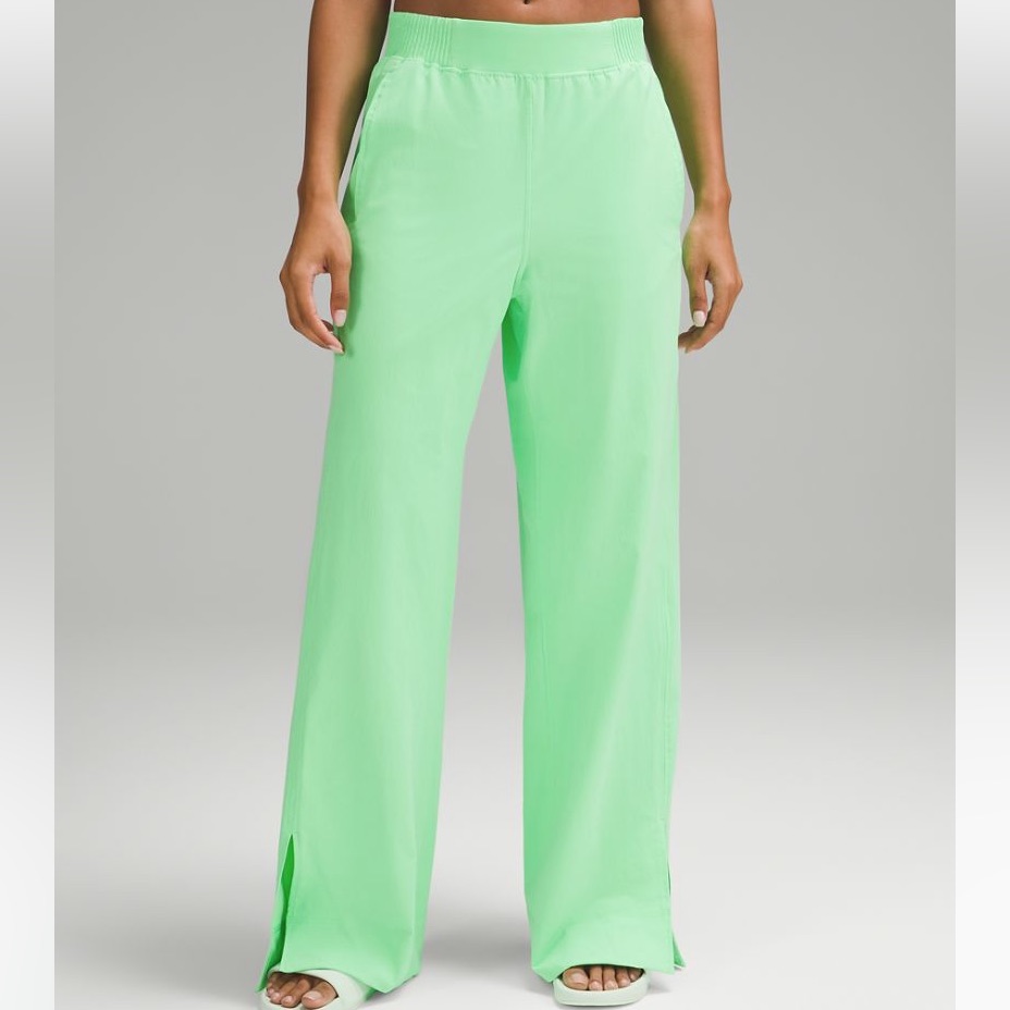 Lululemon Stretch Woven Wide-Leg High Rise Pants In Pistachio (Pist) Sz M,L Nwt